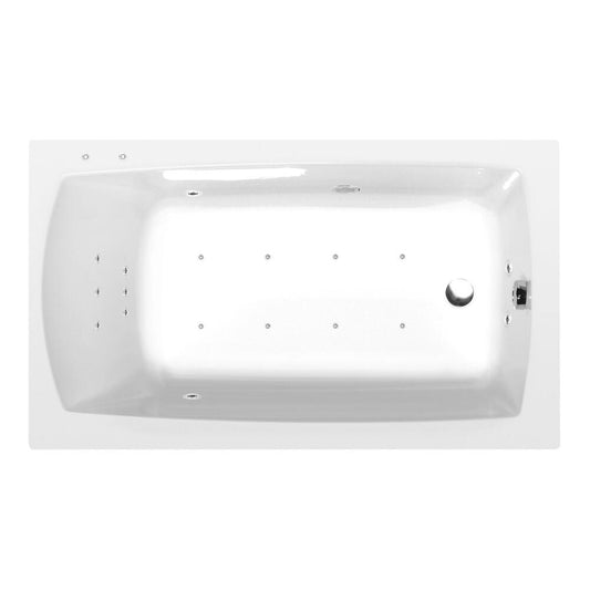 LILY Whirlpool-Badewanne, 120x70x39cm, Attraction Hydro-Air, Chrom
