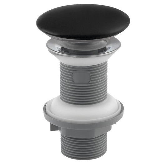 Ablaufgarnitur 5/4“ click-clack, Keramik Stopfen, H. 20-70 mm, Schwarz matt