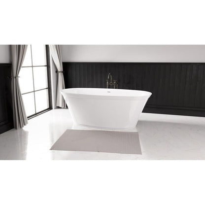 FLORINA Freistehende Gussmarmor-Badewanne 170x80x61cm, weiß