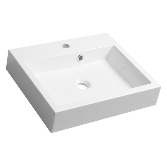 ORINOKO Waschbecken, Gussmarmor, 50x42cm, Weiß