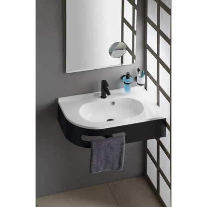 PULSE Gussmarmor-Waschtisch 75x45cm, rechts, weiß