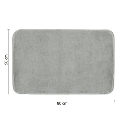 FUZZY Badematte, 50x80cm, 100% Polyester, Anti-Rutsch, Grau