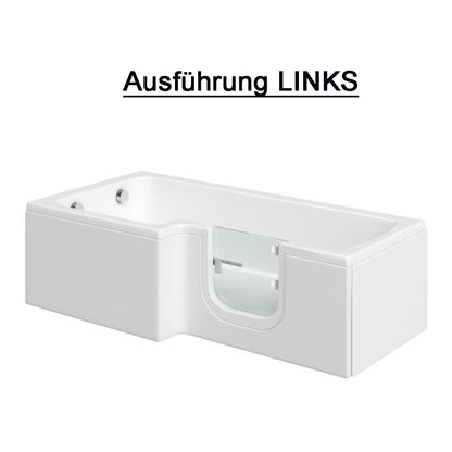 Solarna 170x85/70cm Badewanne mit Tür Seniorenbadewanne, Links