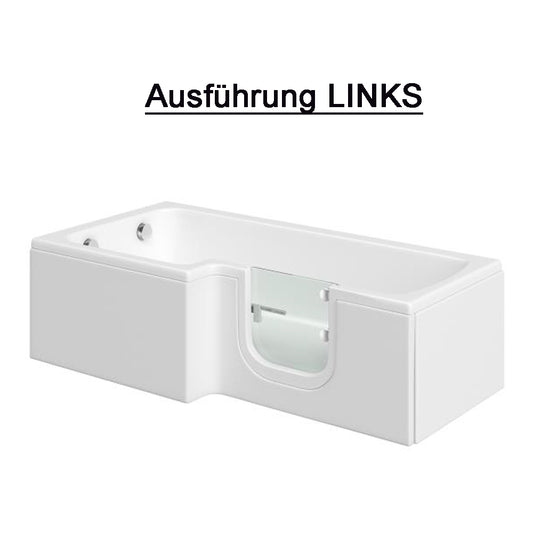 Solarna 170x85/70cm Badewanne mit Tür Seniorenbadewanne, Links