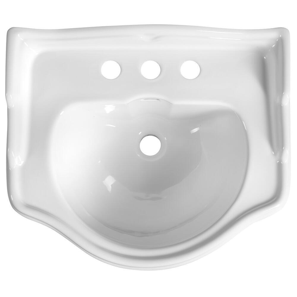 RETRO Keramik-Waschtisch 55x45cm, 3 Armaturlöcher, weiß