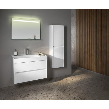 NIRONA hochschrank 40x140x20cm, 2x Tür, links/rechts, weiß