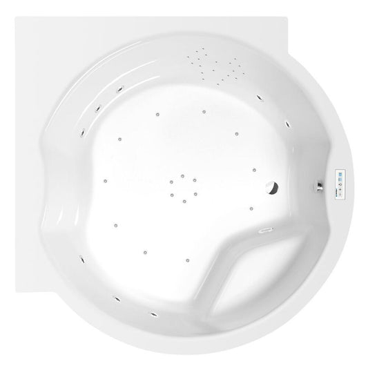 ROYAL CORNER Whirlpool-Badewanne, 173x173x49cm, Highline Hydro-Air, Chrom