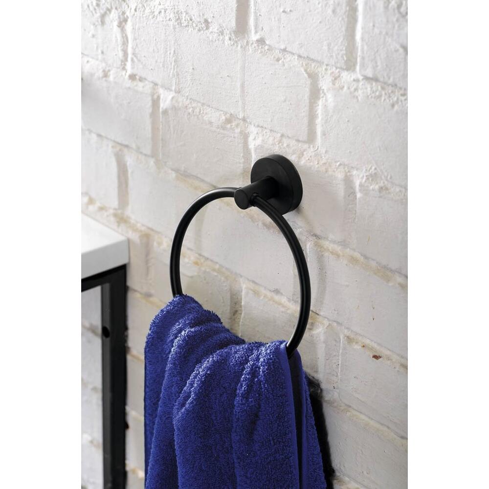 X-ROUND BLACK Handtuchhalter rund, Schwarz matt