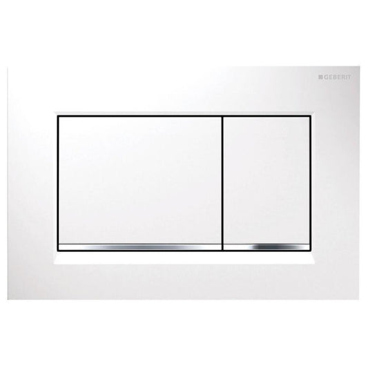 GEBERIT SIGMA30 Betätigungsplatte für 2-Mengen-Spülung, weiss Glanz/Chrom