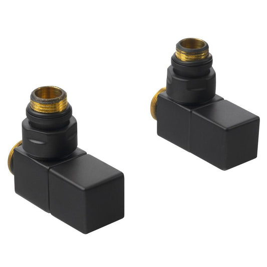 CUBE Anschlussgarnitur, Eckform, schwarz matt