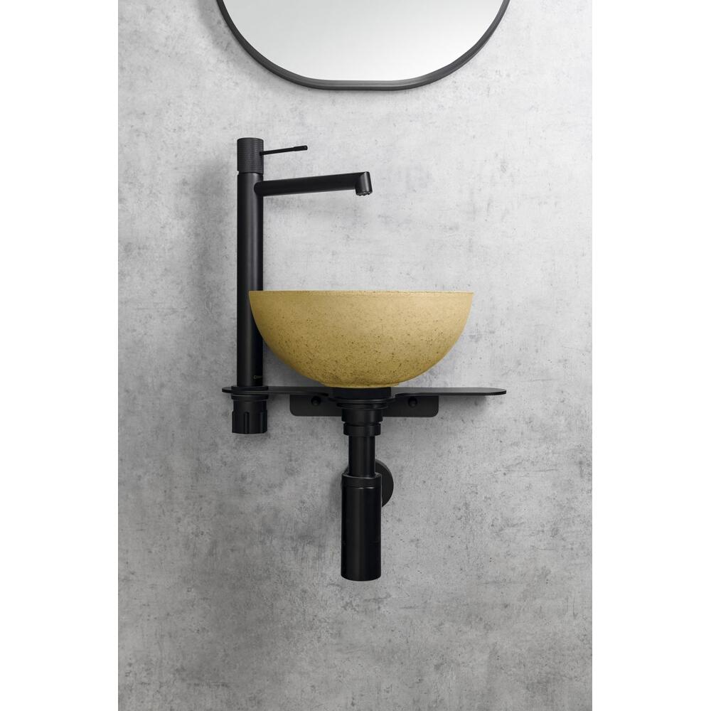MINOR Betonwaschbecken zum Aufsetzen, Durchmesser 26cm, Gelb matt
