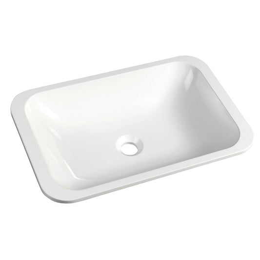 KAMA Einbauwaschbecken, Gussmarmor, 50x26cm, Weiß