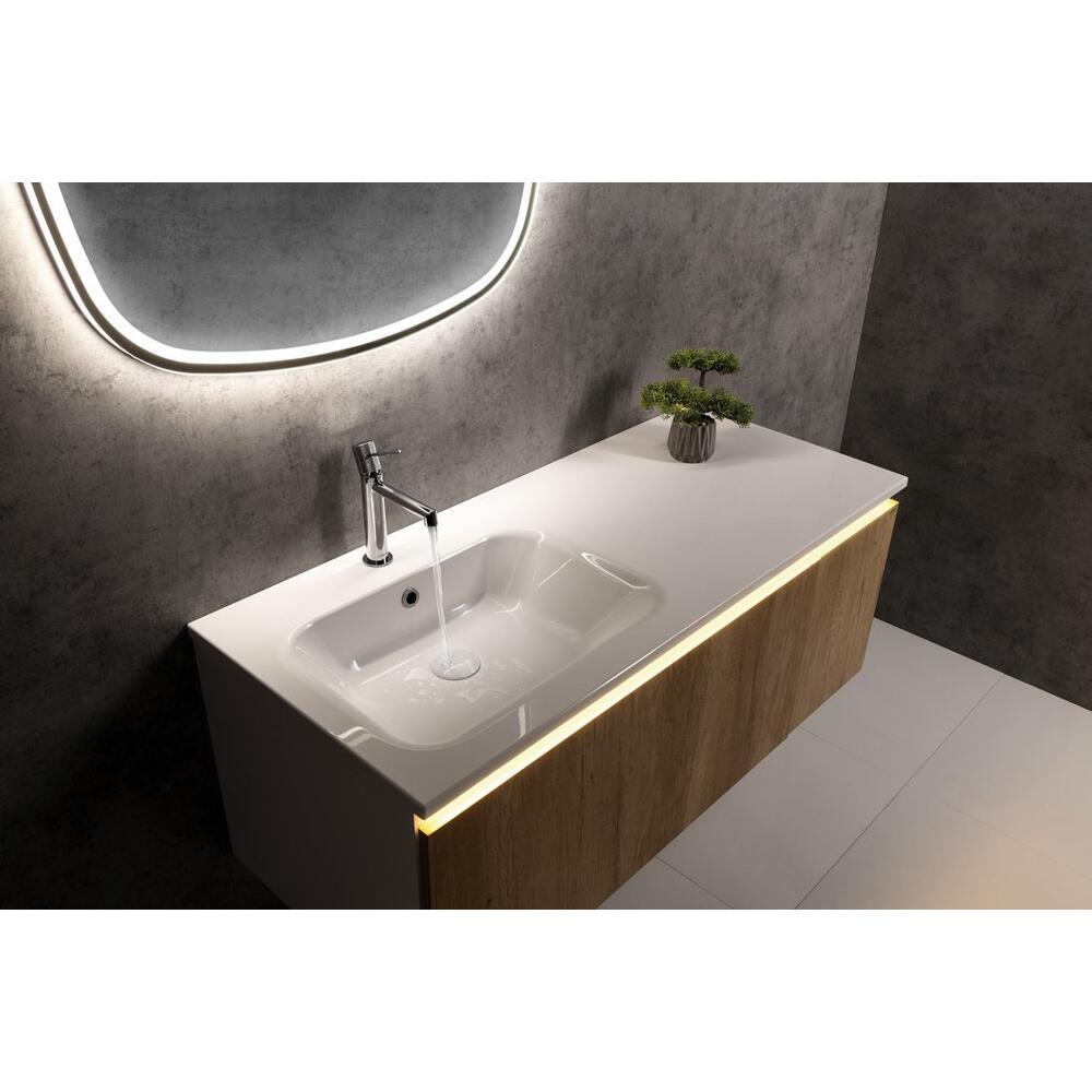 ARECA Gussmarmor-Waschtisch 101x51,5cm, links, weiß