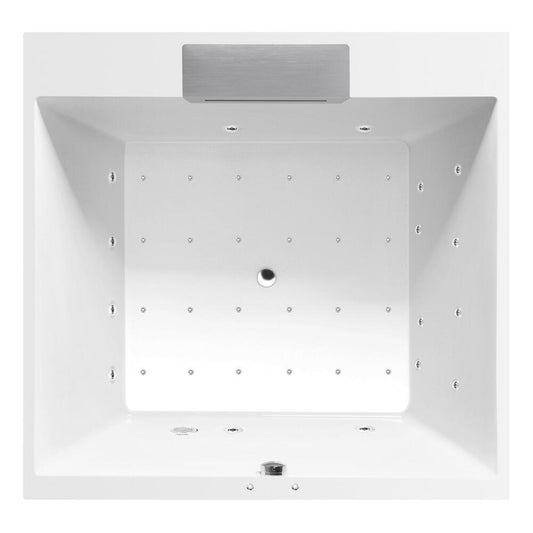 CAME FALLS Whirlpool-Badewanne, 175x175x50cm, Active Hydro-Air, Chrom