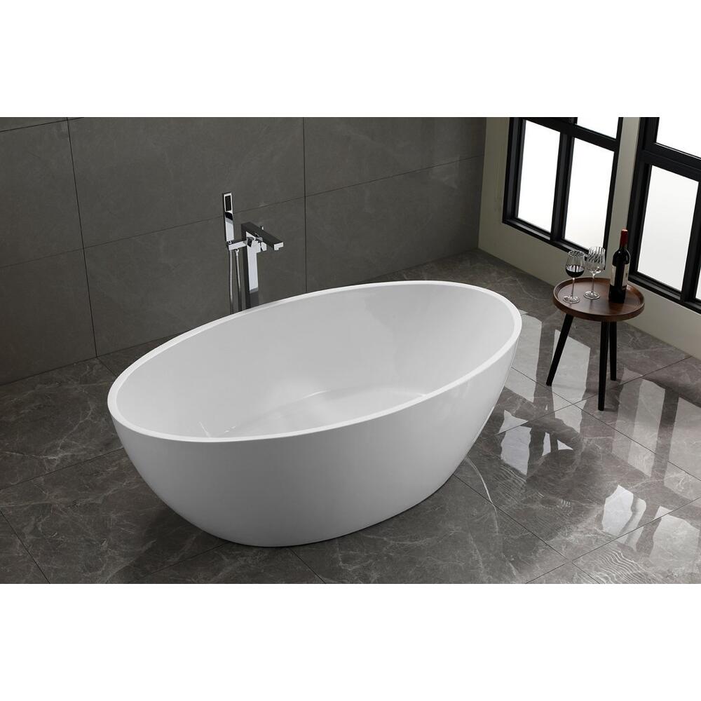 CORYN freistehende Badewanne 165x90x58cm, Weiß