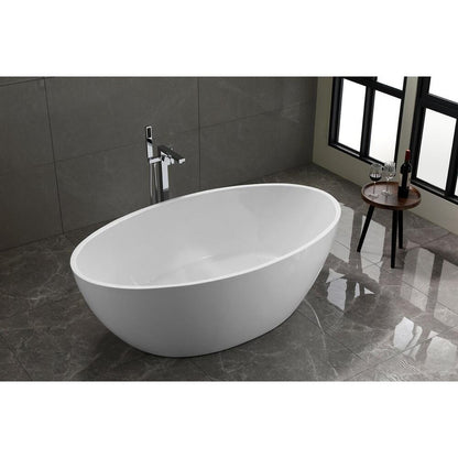 CORYN freistehende Badewanne 165x90x58cm, Weiß