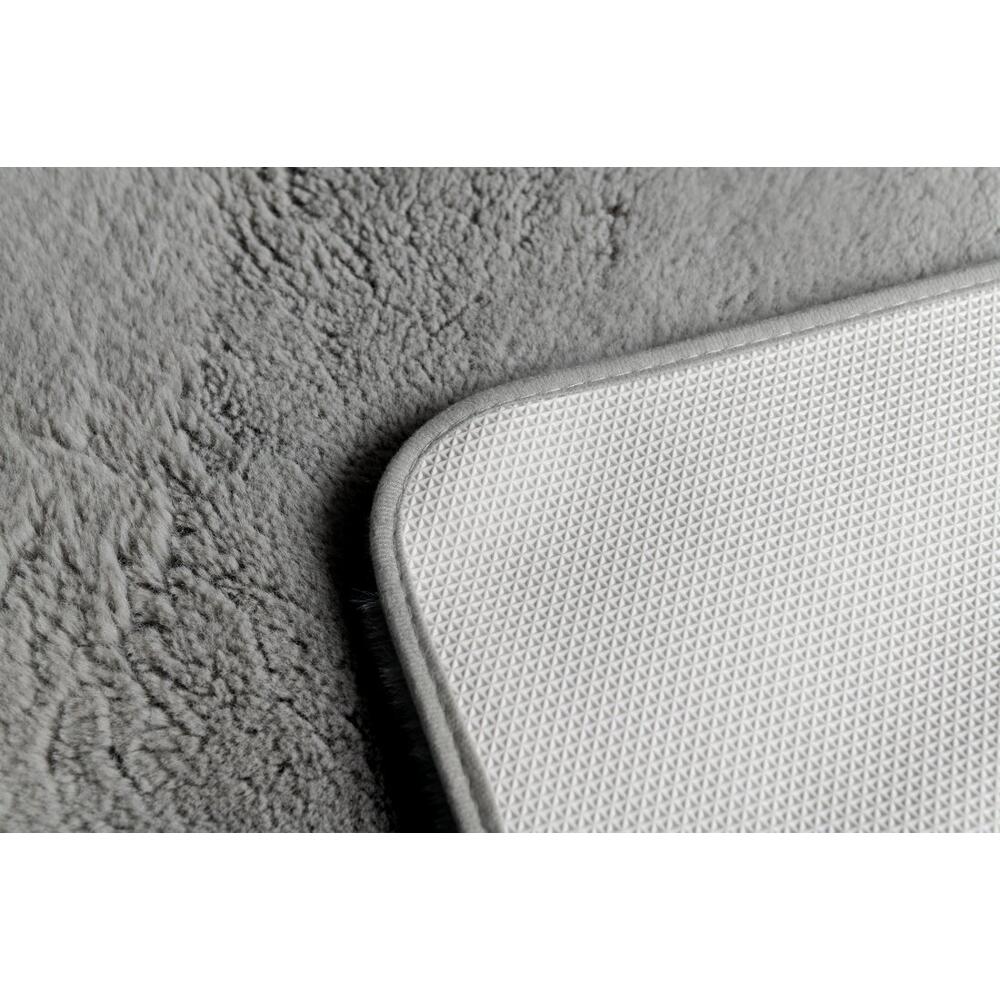 FUZZY Badematte, 50x80cm, 100% Polyester, Anti-Rutsch, Grau