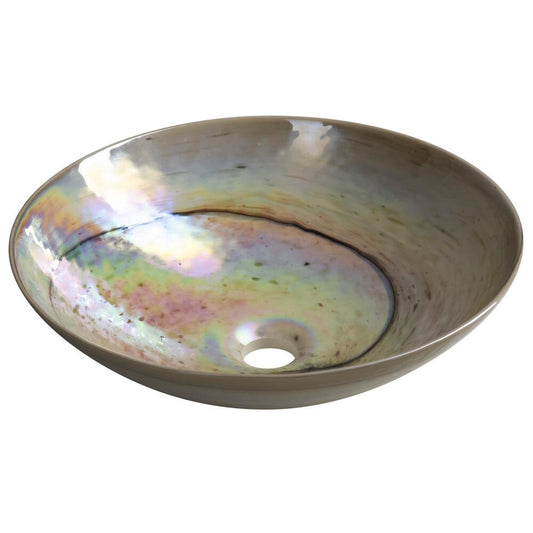 MURANO SAND Glaswaschbecken zum Aufsetzen, Durchmesser 41cm, sand