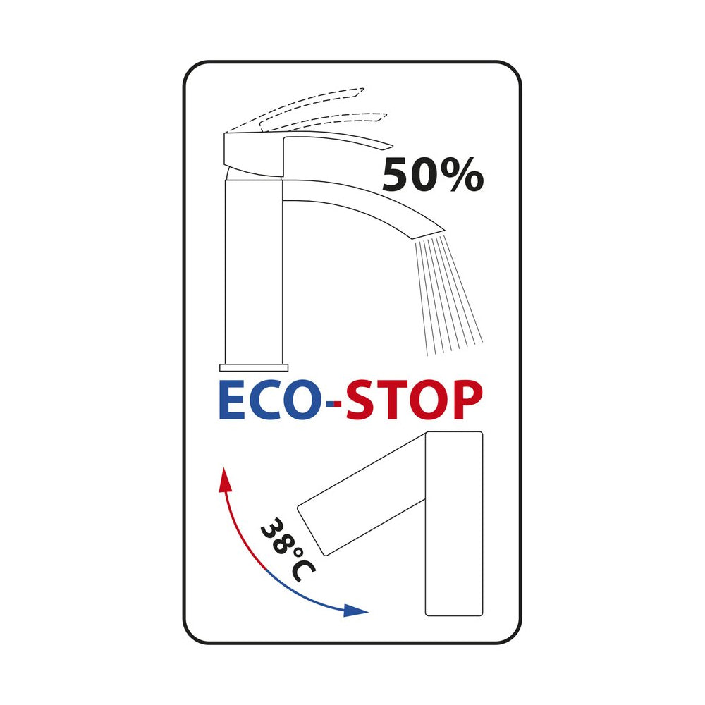 FLY Waschtischarmatur,207mm mit schwenkbarem Einlauf, ECO-Mischkartusche, Chrom