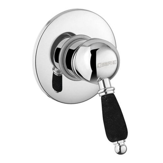 KIRKÉ BLACK Unterputz-Duscharmatur, 1 Weg, schwarzer Hebel, Chrom