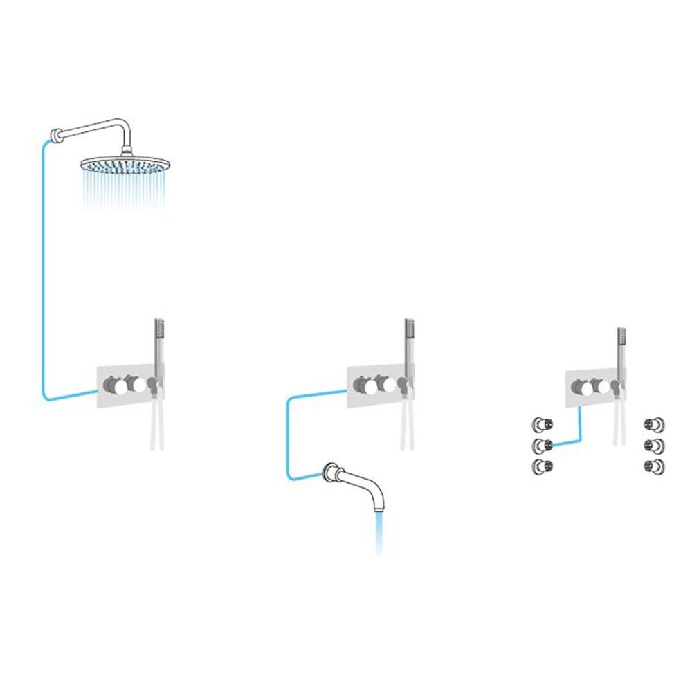 DIMY Duscharmatur Set t, 2 Wege, Chrom