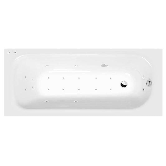 LAURA Whirlpool-Badewanne, 160x70x39cm, Active Hydro-Air, Chrom
