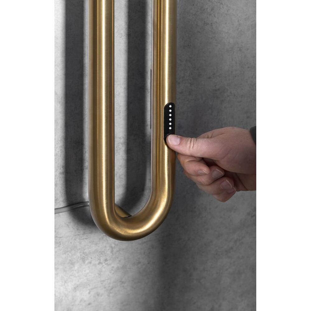 DUOPASSO Handtuchtrockner elektrisch mit Zeitschaltuhr, 122x1700mm, 45 W, Gold matt