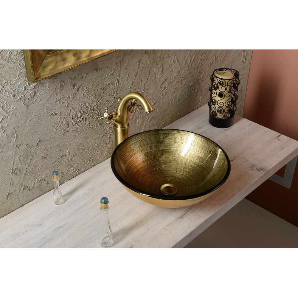ANTEA Waschtischarmatur, hoch, mit Ablaufgarnitur 300mm, bronze