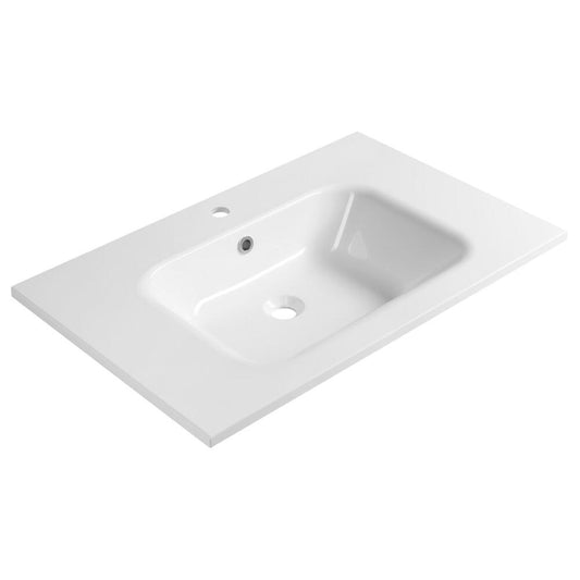 ARECA Gussmarmor-Waschtisch, 81x51,5cm, Weiß
