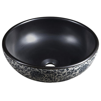 PRIORI Keramik-Waschtisch Ø 41cm, schwarz/blau