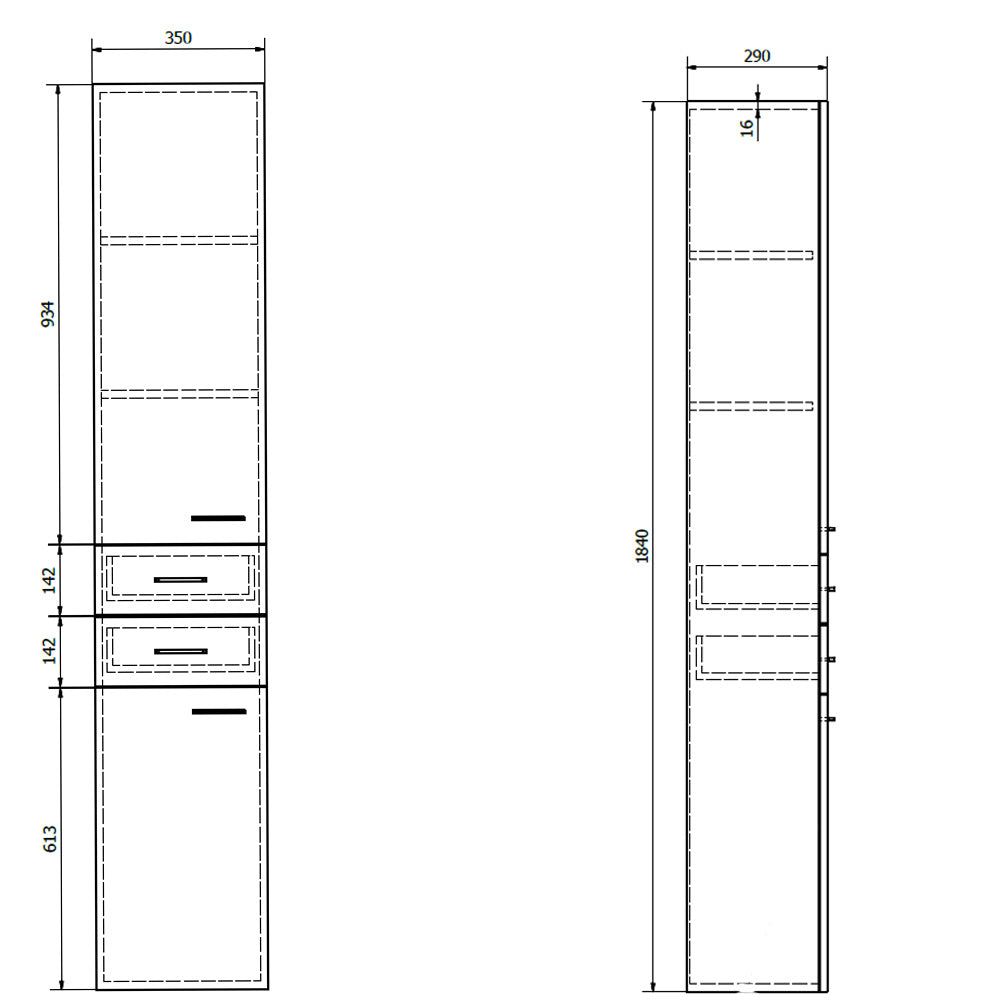 ZOJA/KERAMIA FRESH Hochschrank mit Wäschekorb 35x184x29cm, platineiche