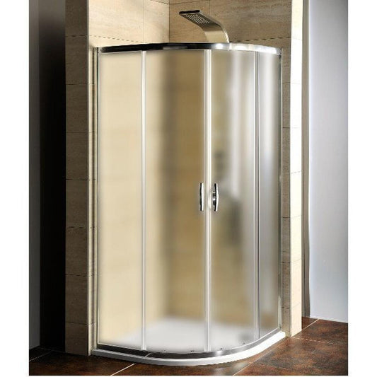 Duschkabine Viertelkreis 900x900x1900mm, BRICK Glas inklusive Duschwanne
