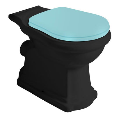 RETRO Kombi-WC 38,5x72cm, Abgang waagerecht, schwarz matt