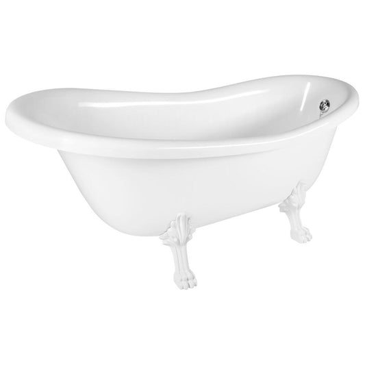 RETRO freistehende Badewanne 168x76,2x70cm, weiß, Füße weiß