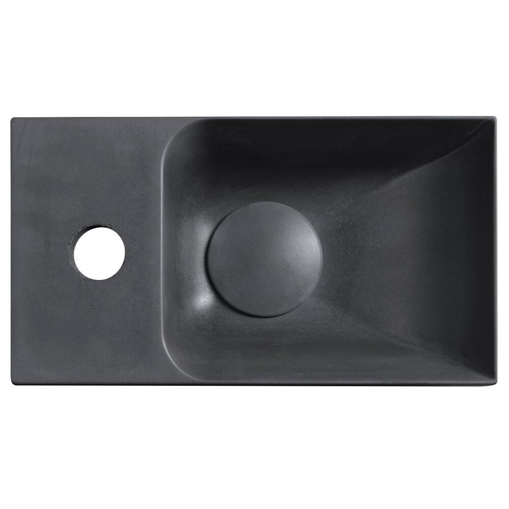 PICCOLINO Beton-Waschbecken 30,8x10x17cm,  Armaturloch links, Anthrazit