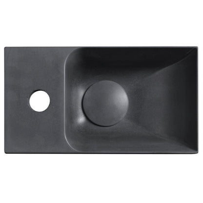 PICCOLINO Beton-Waschbecken 30,8x10x17cm,  Armaturloch links, Anthrazit