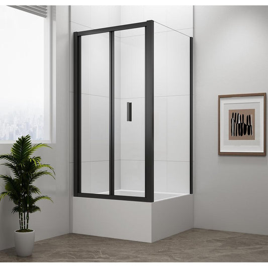 DEEP BLACK Rechteckige Duschkabine 1000x750mm L/R Variante,Klarglas