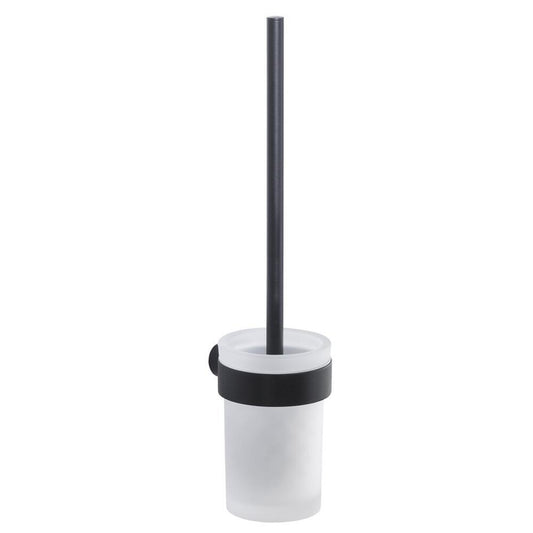 PIRENEI Hänge-WC-Bürste, Milchglas, Schwarz matt