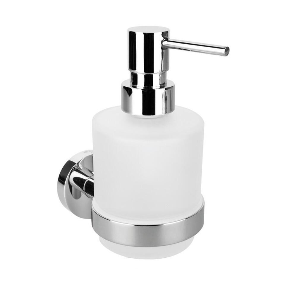 X-ROUND Seifenspender 200ml, Milchglas, Chrom