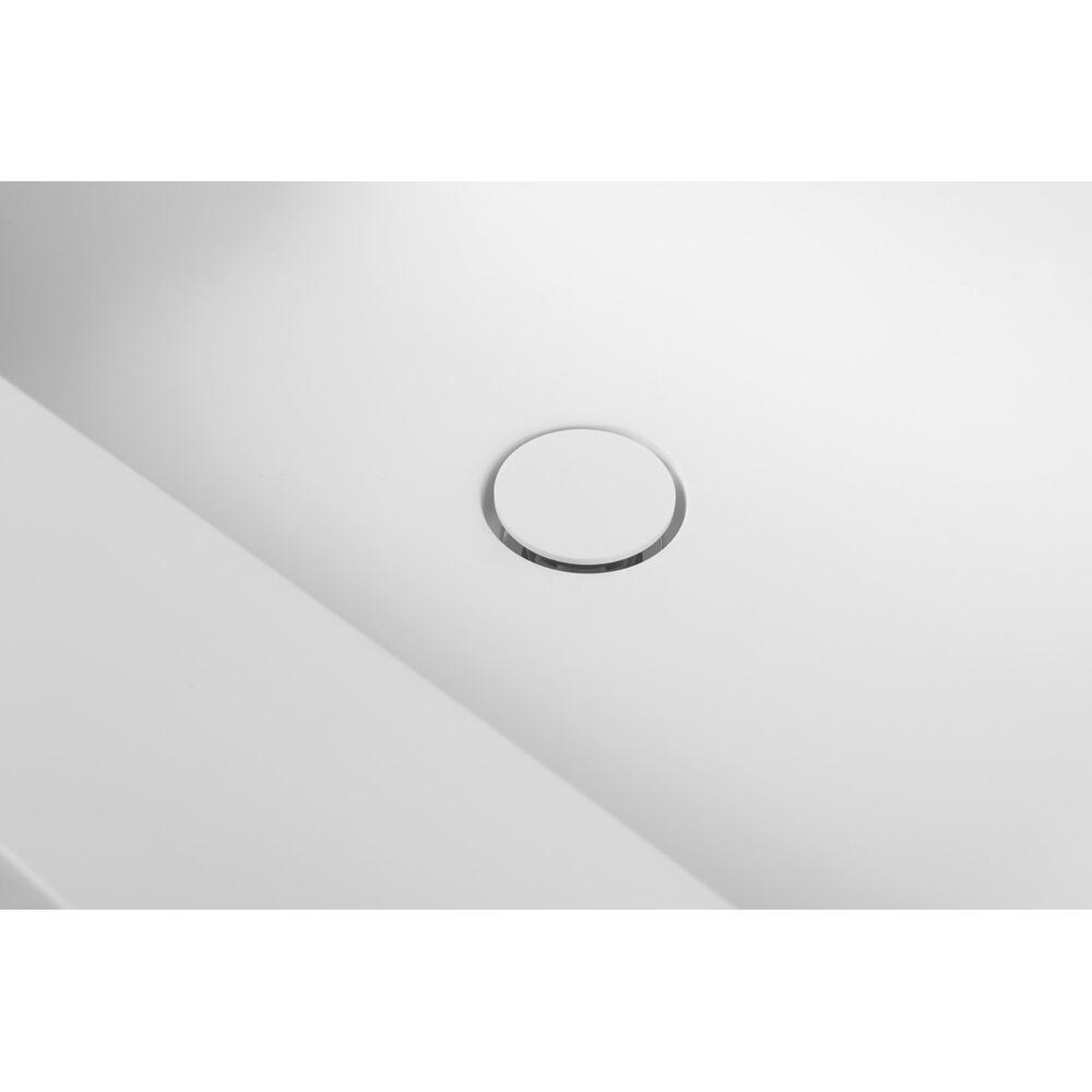 EMICO Doppelwaschtisch mitten, 130x50 cm, Kantenausführungen L, Rockstone white matt