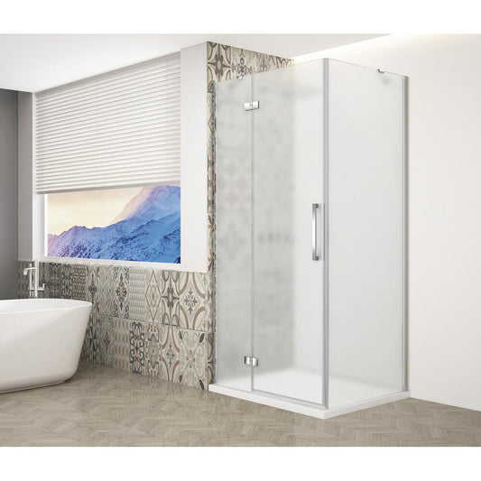 TRINITY CHROME Duschkabine 1000x1000mm, Mattglas, links