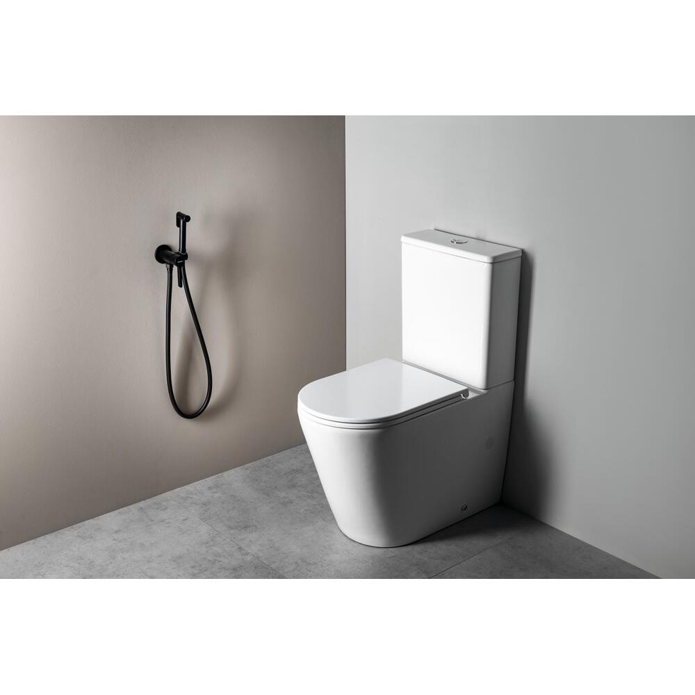 ICONIC Unterputz-Bidetarmatur mit Brausestop, rund, Schwarz matt