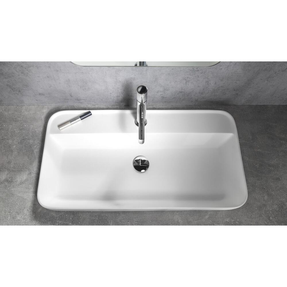 BRAHEA Einbauwaschbecken, Rockstone, 75x39 cm, Weiß matt