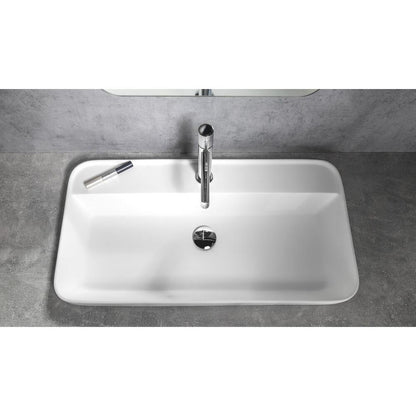 BRAHEA Einbauwaschbecken, Rockstone, 75x39 cm, Weiß matt
