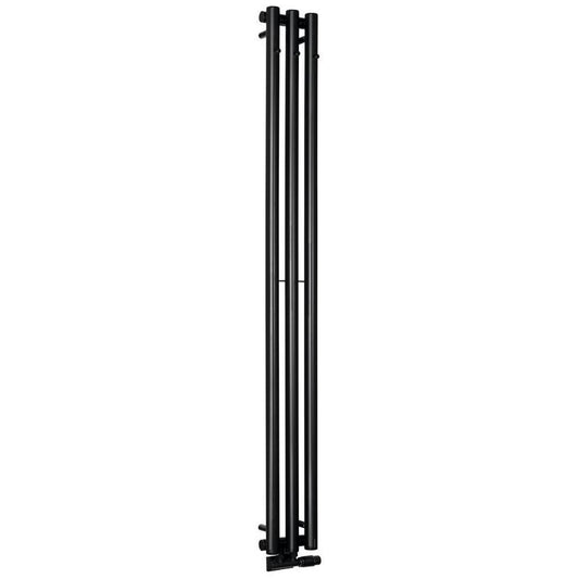 PILON Badheizkörper 196x1800mm, mit 3 Haken, 400W,Schwarz matt