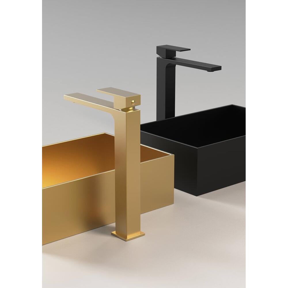 CUBEMIX Waschtischarmatur, hoch, Gold matt