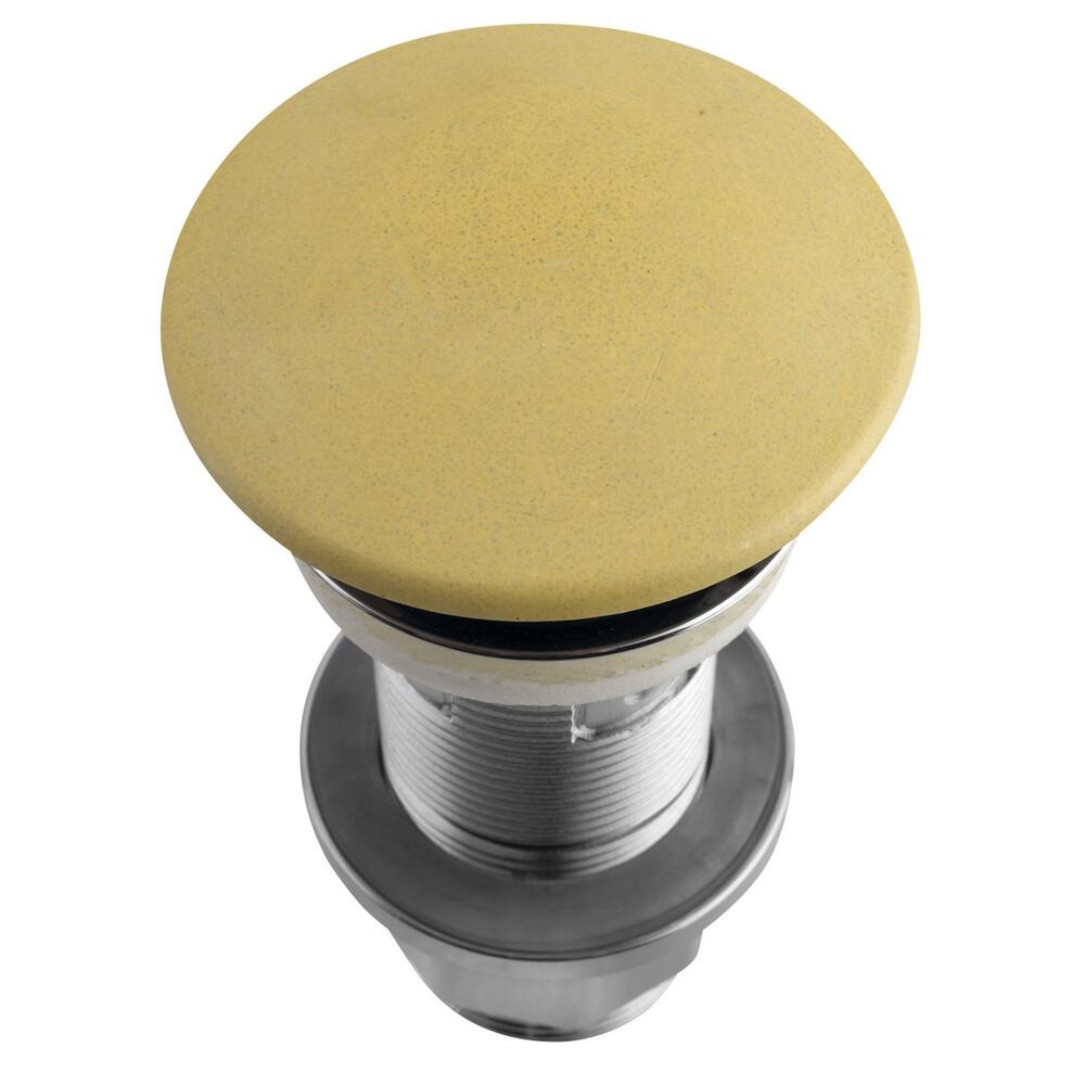 Waschbecken-Ablaufgarnitur 5/4", klick-klack, Beton-Stopfen, 10-80mm, Gelb matt