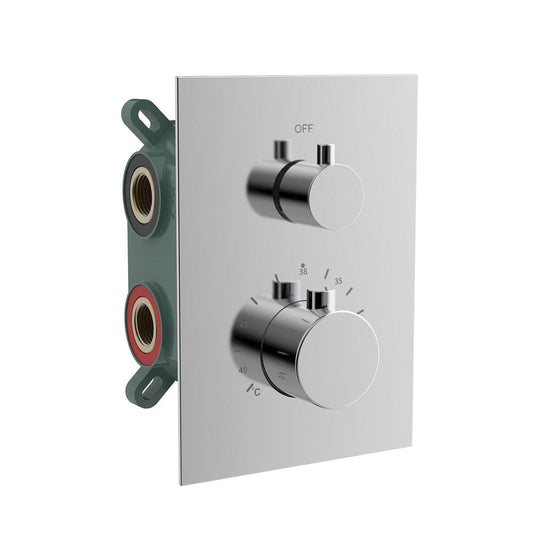 KIMURA Thermostat-Unterputz Duscharmatur, Einbau-Box, 2 Wege, Chrom