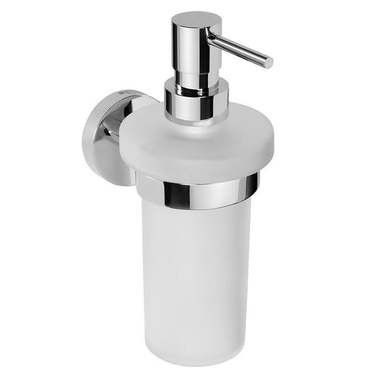 X-ROUND Hängender Seifenspender 230ml, Milchglas, Chrom