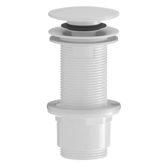 Waschbecken-Ablaufgarnitur 5/4“, klick-klack, großer Stopfen, 10-80mm, ABS/weiß